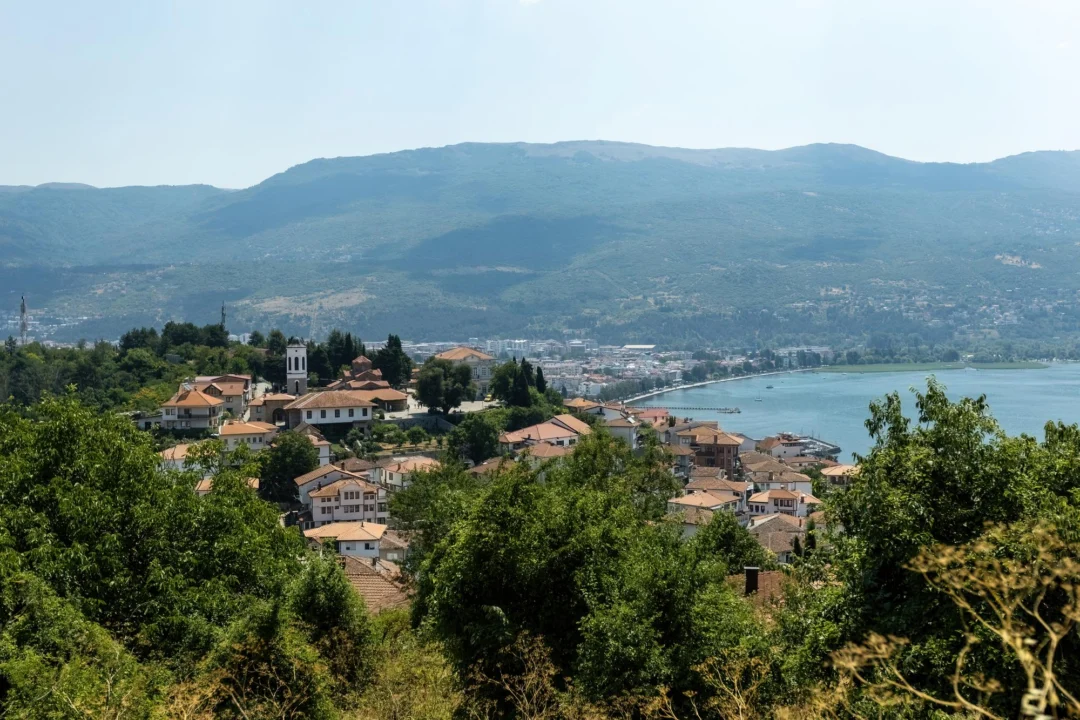 Góry i natura — Jezioro Ohrid Grecka Macedonia Grecja