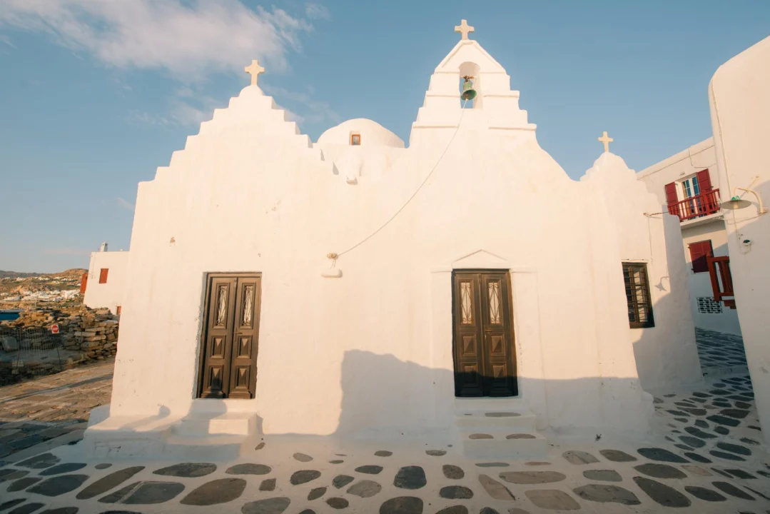Plaża i wybrzeże — wakacje w Kościół Panagia Paraportiani Mykonos Grecja