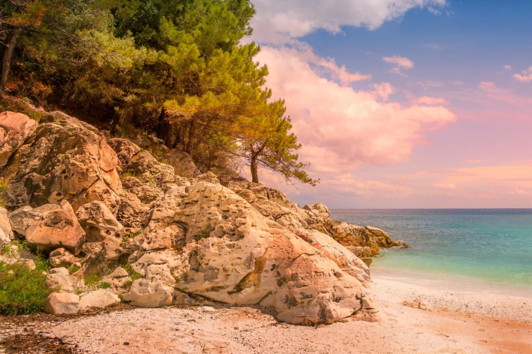 Miasto i architektura — Plaża Marble Beach Thassos Grecja