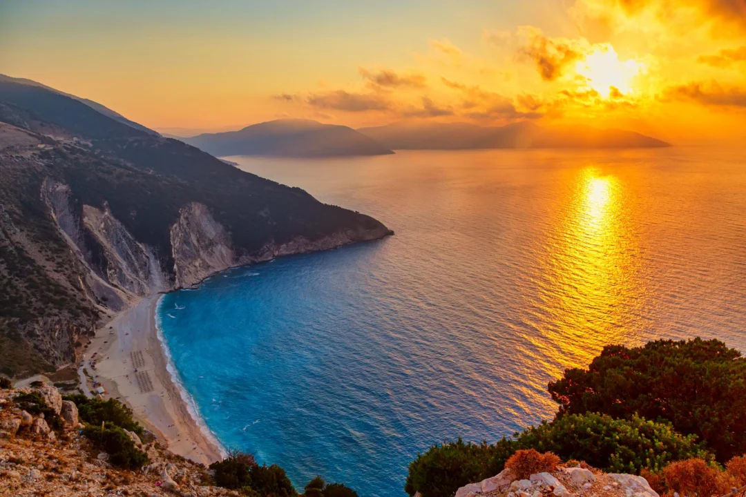 Miasto i architektura — Plaża Myrtos Kefalonia Grecja