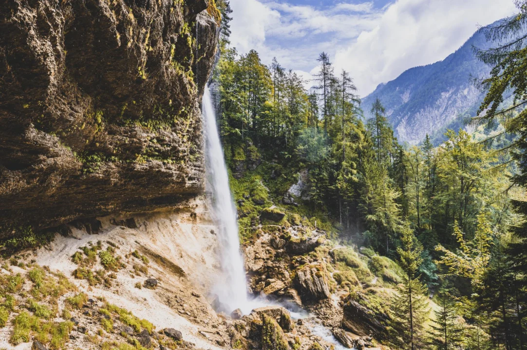 Góry i natura — Wodospad Tretter Południowy Tyrol Włochy