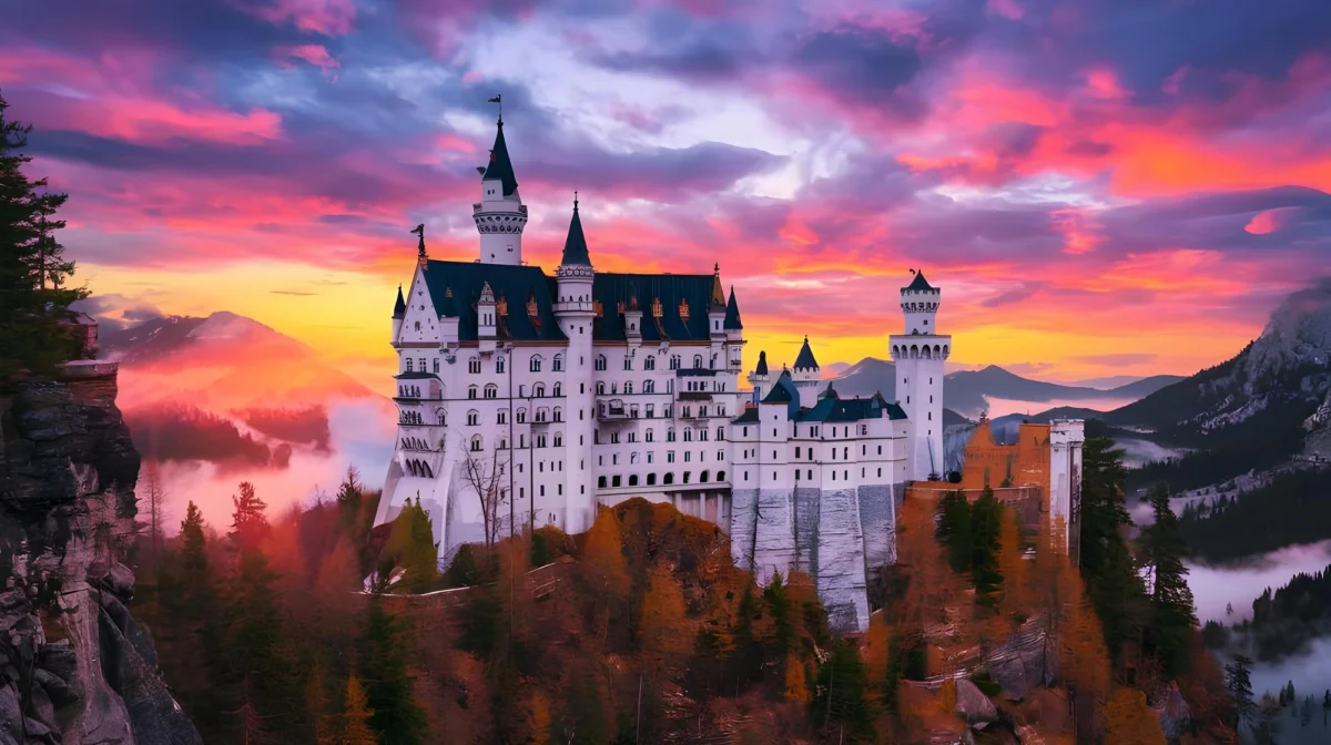 Miasto i architektura — Zamek Neuschwanstein Saksonia Austria