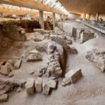 Plaża i wybrzeże — wakacje w Muzeum Prehistoryczne w Fira Santorini Grecja