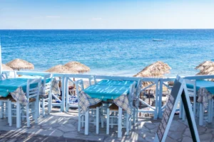 Plaża i wybrzeże — wakacje w Plaża Kamari Santorini Grecja